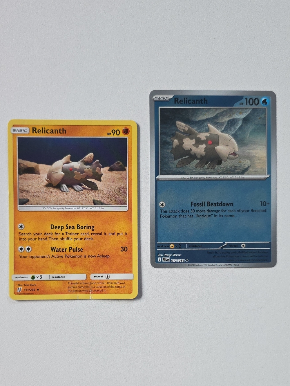 Pokemon Relicanth Card